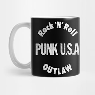 PUNK USA / / Vintage Faded Style Punk Design Mug